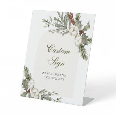 Winter Evergreen Elegant Custom Text Sign