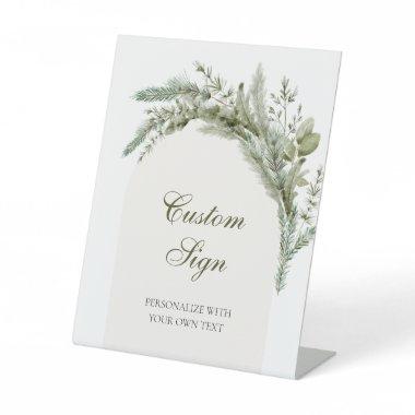 Winter Evergreen Elegant Wedding Custom Text Sign