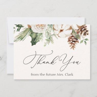 Winter Evergreen Greenery Thank You Note Invitations