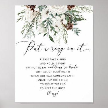 Winter evergreen put a ring on it game poster