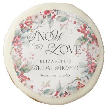 Winter Evergreen Snow in Love  Sugar Cookie
