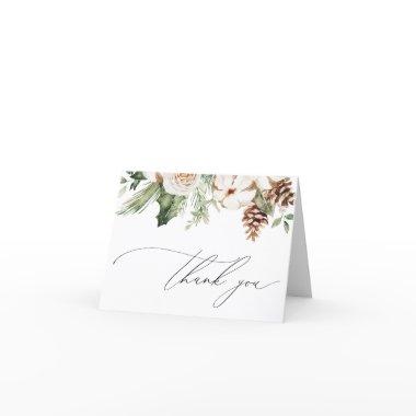 Winter Evergreen Thank You Note