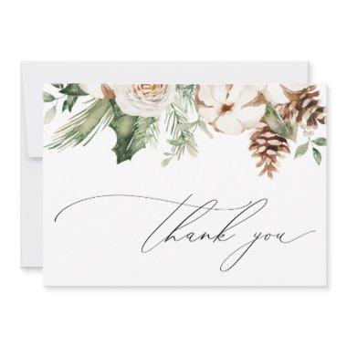 Winter Evergreen Thank You Note
