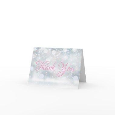 Winter First Snowflakes Script Thank You Invitations