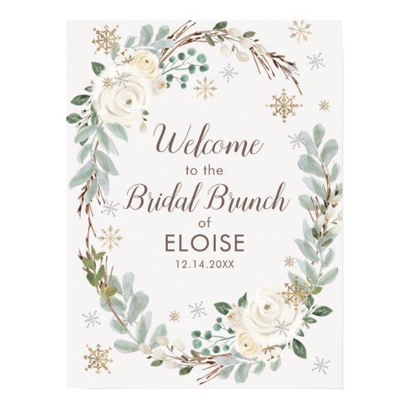 Winter Floral Bridal Brunch Welcome Sign