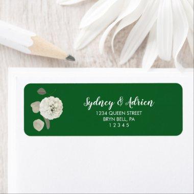 Winter Floral|Green Wedding Invite Return Address Label