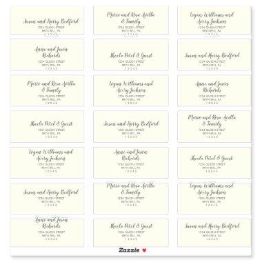 Winter Floral | Ivory Wedding Guest Address Labels