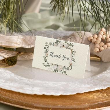 Winter Floral | Ivory Wedding Thank You Invitations