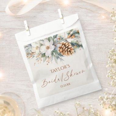 Winter Floral Pine Tree  Favor Bag