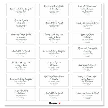 Winter Floral Wedding Guest Address Labels