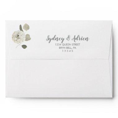 Winter Floral Wedding Invitations Envelope