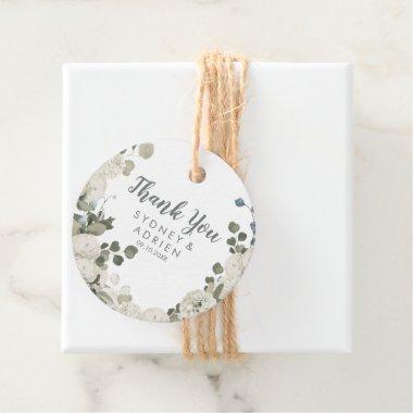 Winter Floral Wedding Thank You Favor Tags