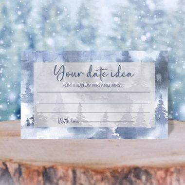 Winter Forest Date night ideas. Date jar Enclosure Invitations