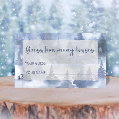 Winter Forest guess how many kisses bridal game Enclosure Invitations