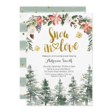 Winter Forest Snow in Love Bridal shower Invitations