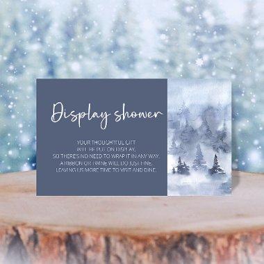 Winter Forest Watercolor Navy Blue Display shower Enclosure