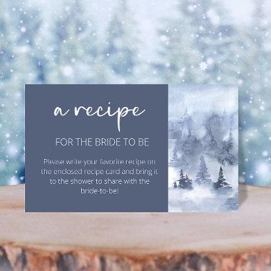 Winter Forest Watercolor Recipe for the bride Enclosure Invitations