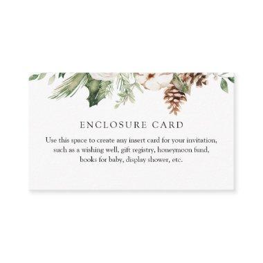 Winter Greenery and Pinecone Custom Enclosure Invitations