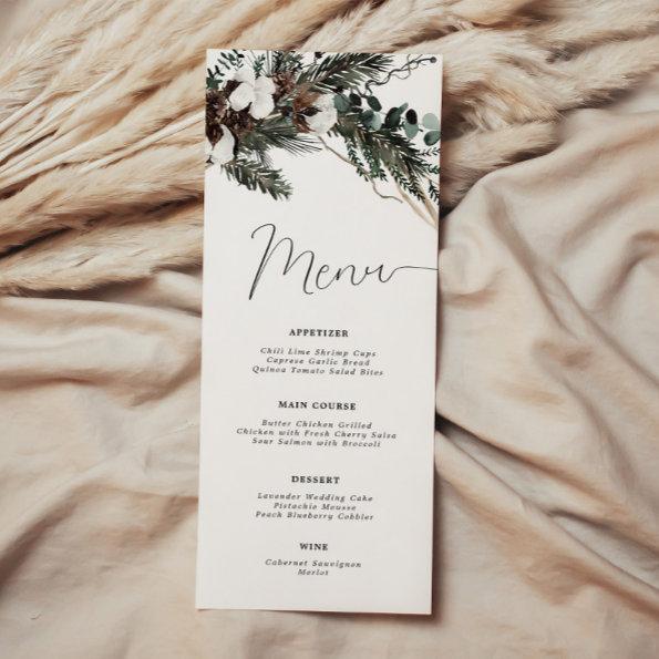 Winter Greenery Bouquet Menu