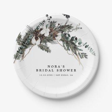 Winter Greenery Bouquet Paper Plates
