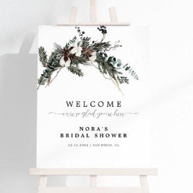 Winter Greenery Bouquet Welcome Sign
