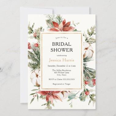 Winter Greenery Bridal Shower Invitations