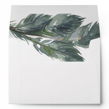 Winter Greenery Burgundy Wedding  Envelope