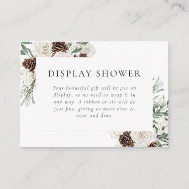 Winter Greenery Floral Bridal Shower Enclosure Invitations