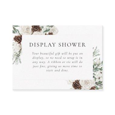 Winter Greenery Floral Bridal Shower Enclosure Invitations