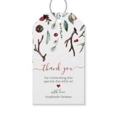 Winter Greenery Holiday Bridal or Baby Shower Gift Tags