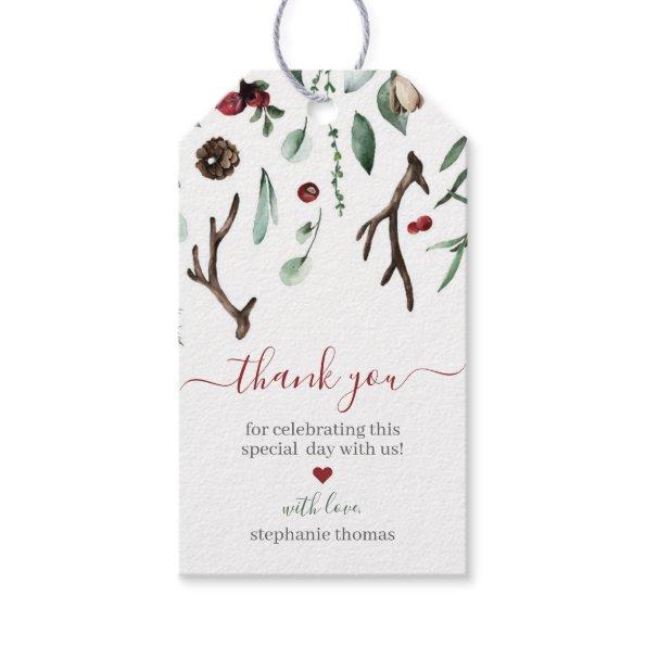 Winter Greenery Holiday Bridal or Baby Shower Gift Tags