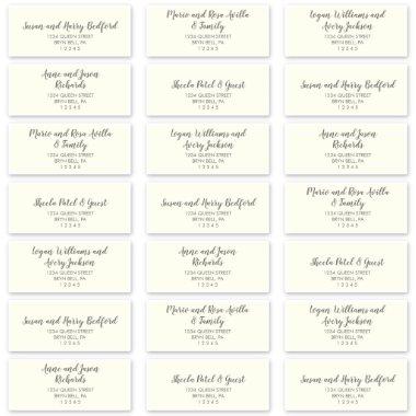 Winter Greenery|Ivory Wedding Guest Address Labels
