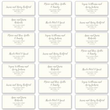 Winter Greenery|Ivory Wedding Guest Address Labels