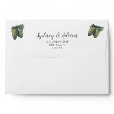 Winter Greenery | Ivory Wedding Invitations Envelope