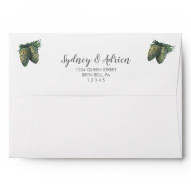 Winter Greenery | Ivory Wedding  Envelope
