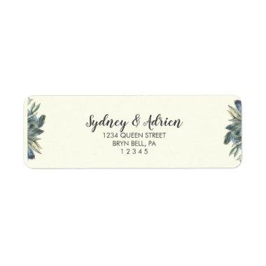 Winter Greenery | Ivory Wedding Return Address Label