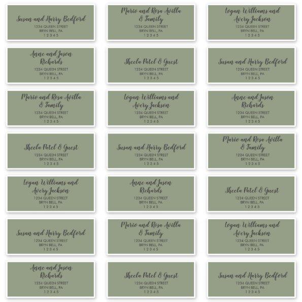 Winter Greenery Wedding Guest Address Labels