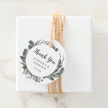 Winter Greenery Wedding Thank You Favor Tags