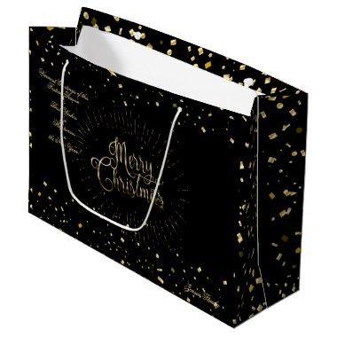 Winter Holiday Wishes XMAS Personalized Luxury Large Gift Bag
