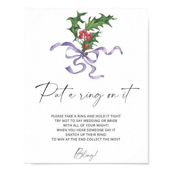 Winter holly wreath - put a ring on it game poster