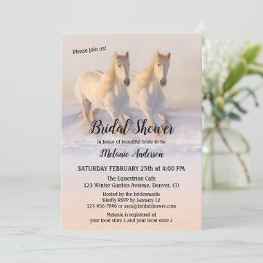 Winter Horses in Snow Bridal Shower Invitations