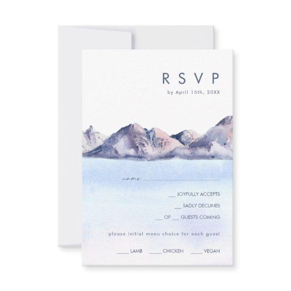 Winter Mountain Menu Choice RSVP Card