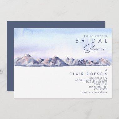 Winter Mountain Sunset Bridal Shower Invitations