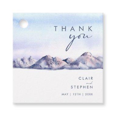Winter Mountain Sunset Thank You Favor Tags
