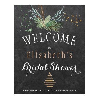 Winter nature chalkboard watercolor  poster