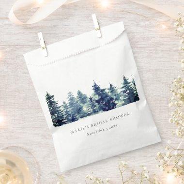 Winter Pine Forest Snow Watercolor  Favor Bag