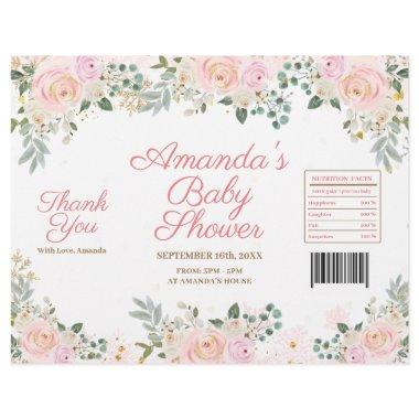 Winter Pink Snowflake Floral Chip Bag Wrapper