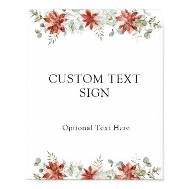 Winter Poinsettias Custom Text Sign