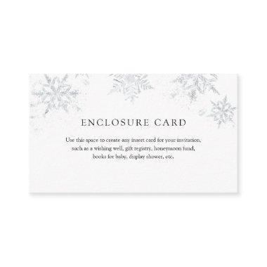 Winter Silver Snowflake Enclosure Invitations