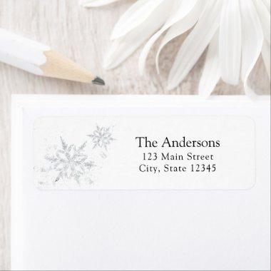 Winter Silver Snowflake Return Address Label